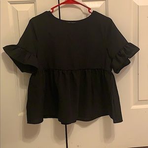 SHEIN black ruffled top